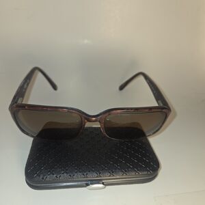 Liz Claiborne Brown Tortoiseshell Rectangular Sunglasses